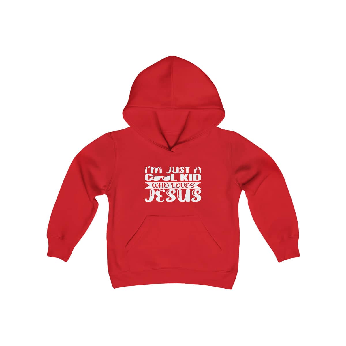 Youth Heavy Blend Hoodie "Cool Kid" white graphic