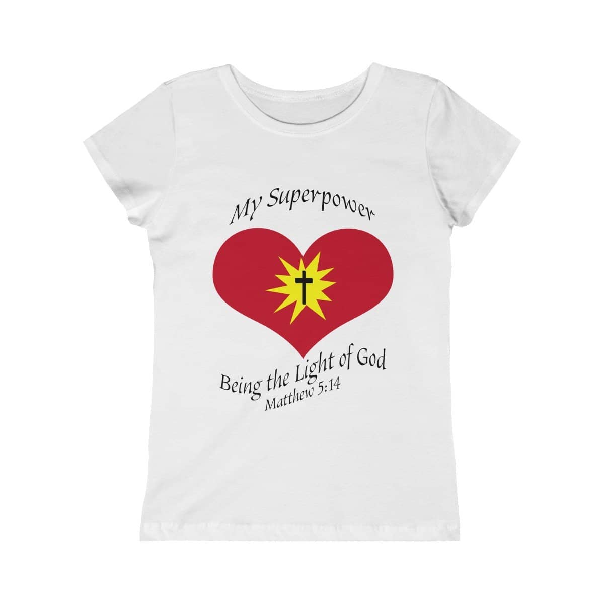 Girls Princess Tee &quot;My superpower&quot; in 5 colors and 5 Sizes (4334316257374)