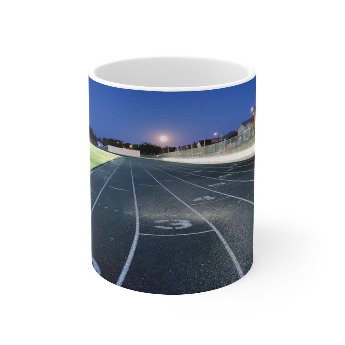 Quarter Mile Track White Ceramic Mug (11oz or 15oz) Mug (3063113941092)
