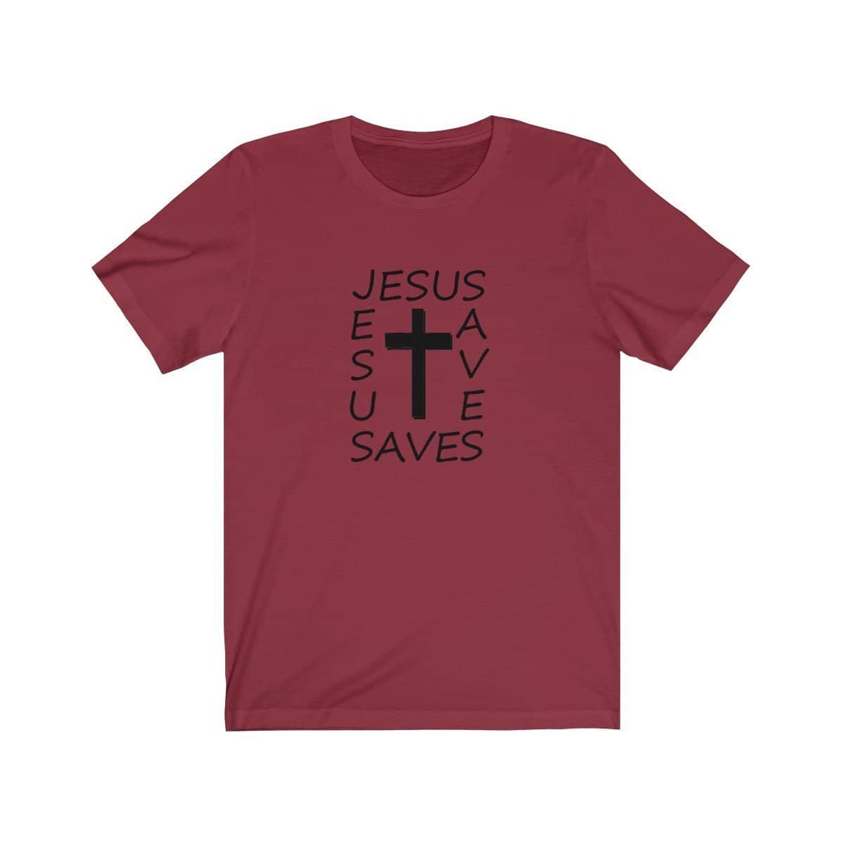 Bella &amp; Canvas 3001 T-Shirt Jesus Saves in 14 Colors and 7 Sizes Cardinal / XS T-Shirt (3342719811684)