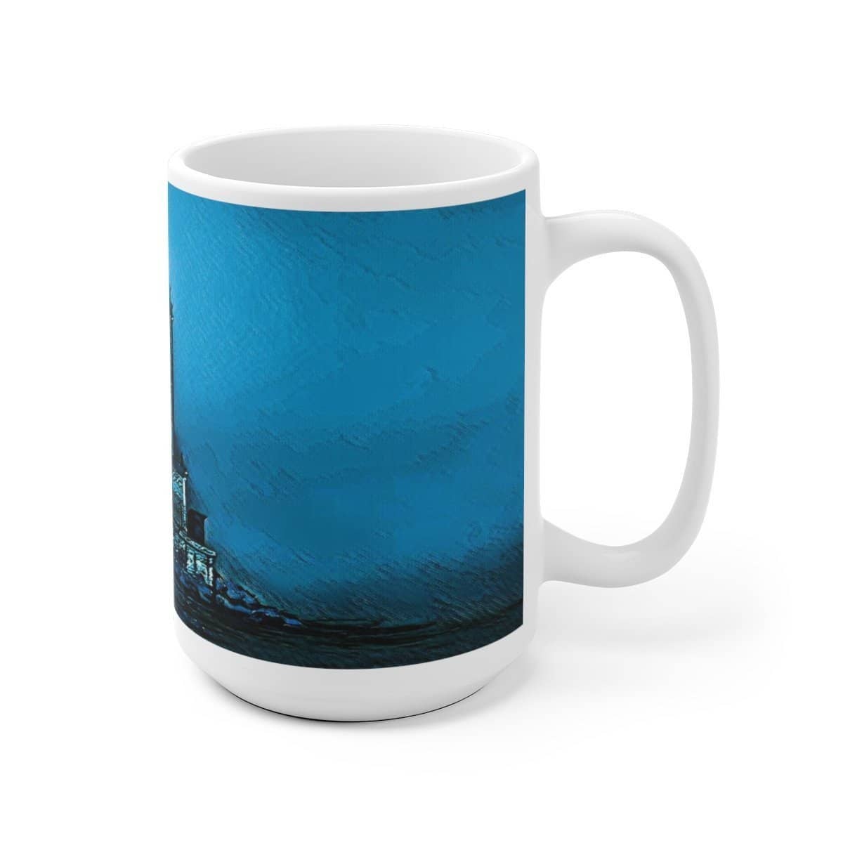 White Ceramic Mug Angels Gate Lighthouse 110z or 15oz Mug (3080965685348)