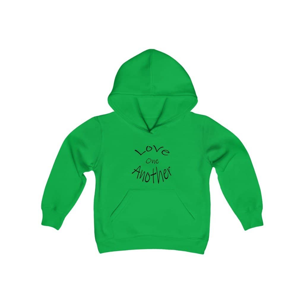 Youth Heavy Blend Hooded Sweatshirt "Love One Another" (6120482668736)