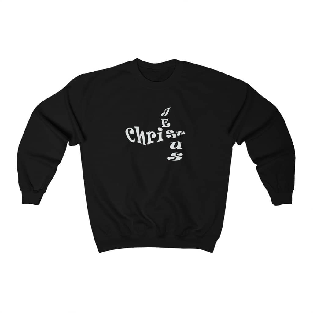 Heavy Blend™ Crewneck Sweatshirt "Jesus Cross" in 7 Colors and 8 Sizes (4408561598558)