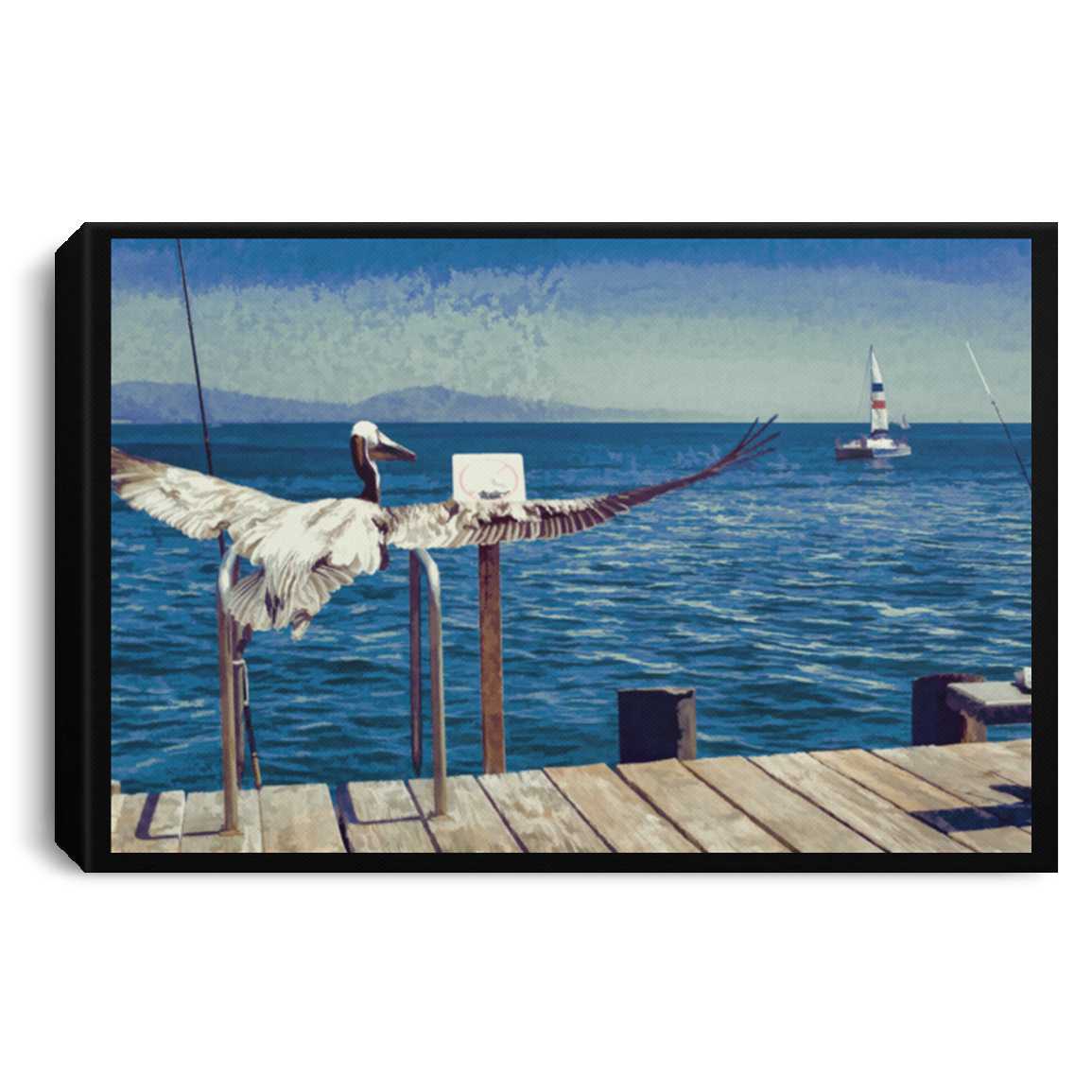 Canvas Print "The Pelican and the Sailboat" CustomCat