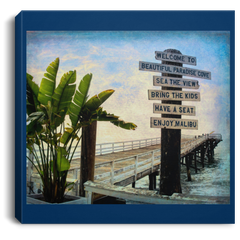 Canvas Print Beach Sign Square Royal / 8 x 8 Canvas Print (1917667410020)