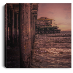 Canvas Print Square Beach Pier Scene White / 8 x 8 Canvas Print (1962917593188)