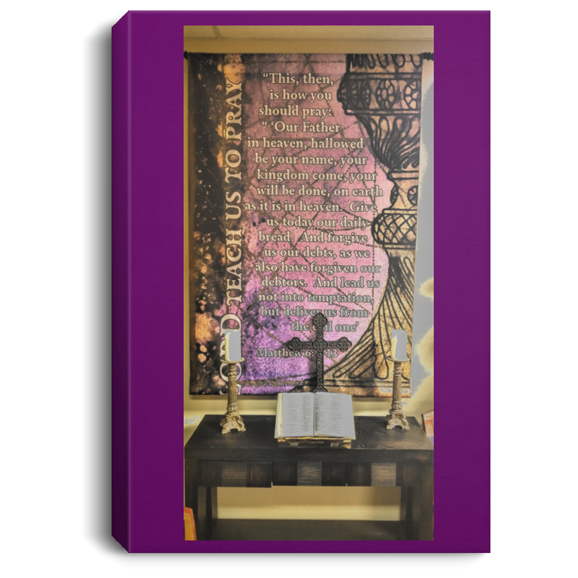 Canvas Print The Lords Prayer Purple / 8 x 12 Canvas Print (2150908428388)