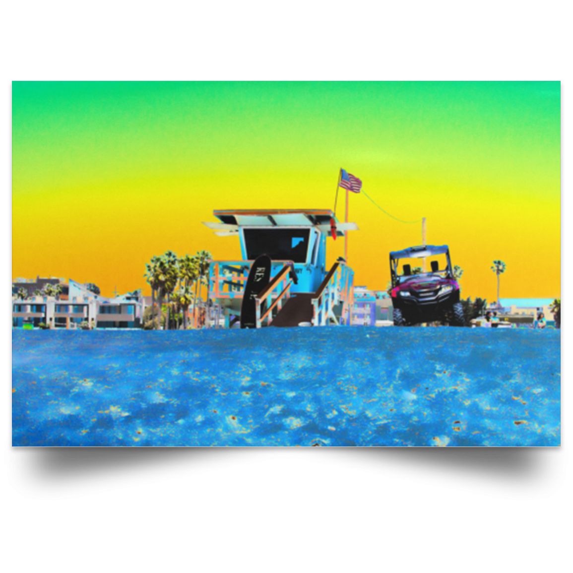 Satin Poster Lifeguard Tower (High contrast theme) Satin Poster Lifeguard Tower (High contrast theme) / White / 18 x 12 Poster (2450603966564)