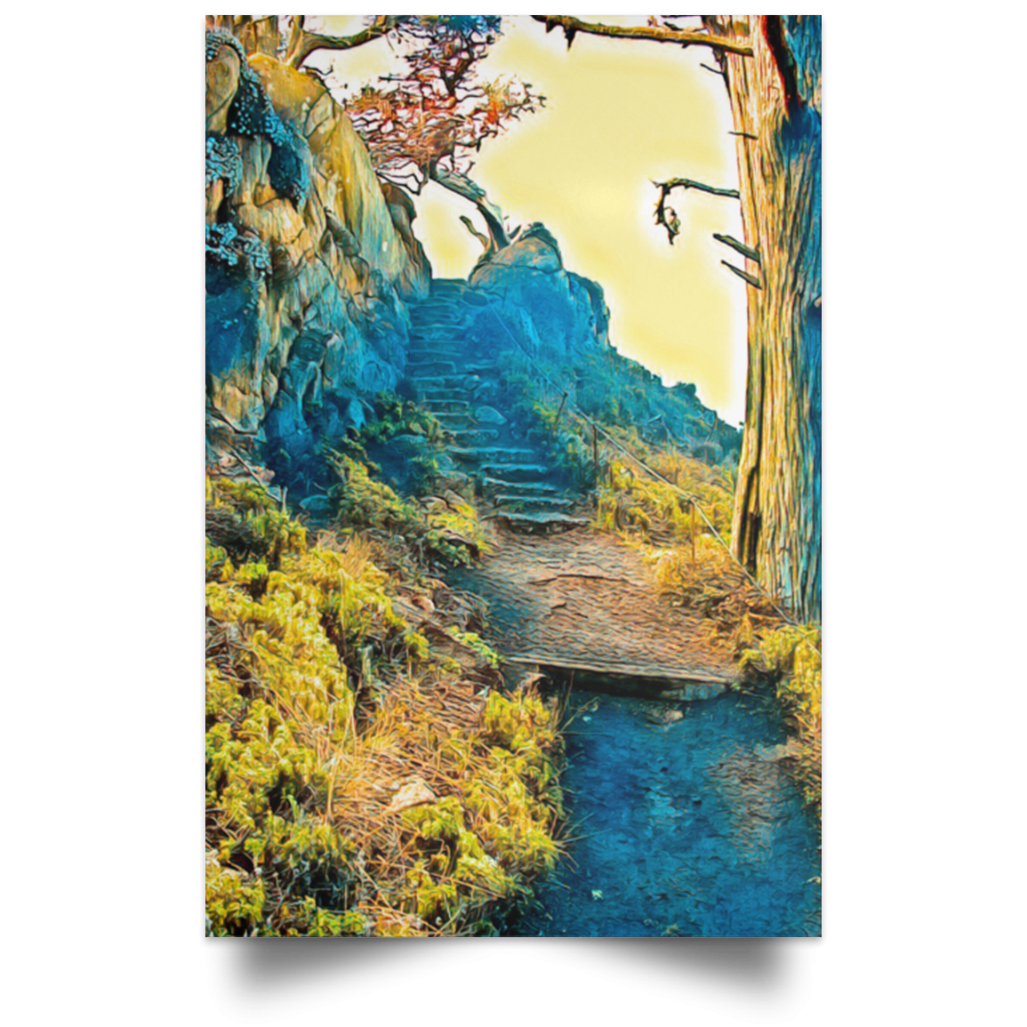 Satin Poster Stairway to the Sky White / 12 x 18 Poster (2151577944164)