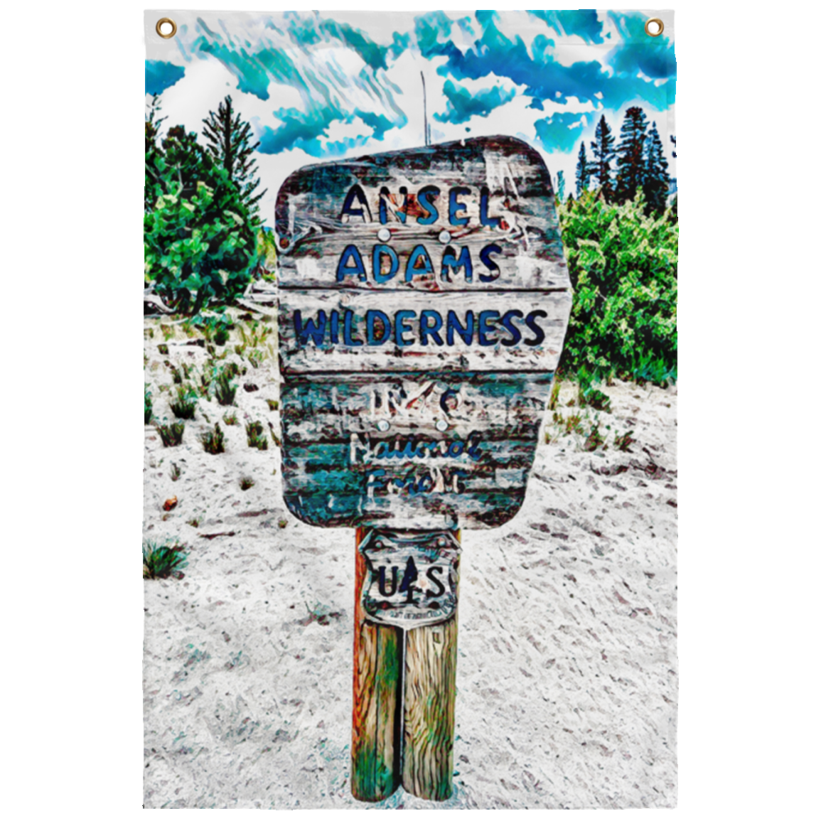 Wall FlagAnsel Adams Wilderness Area (Natural theme) White / 2 x 3 POD (2254140801124)