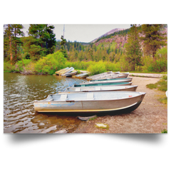 Satin Poster The Fishing Boats White / 18 x 12 Poster (1999057485924)