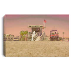 Canvas Print Lifeguard Tower (Pink theme) White / 12 x 8 Canvas Print (2451927629924)