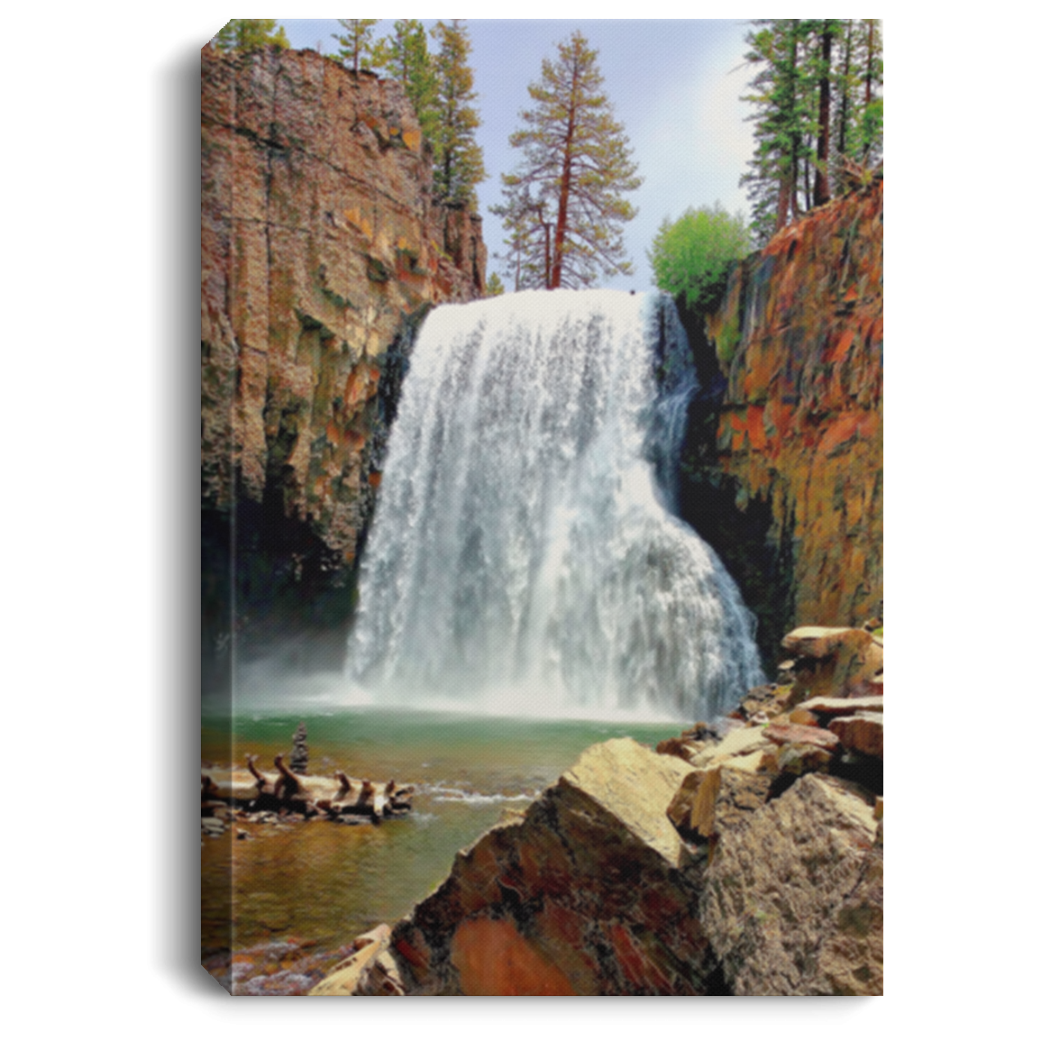 Canvas Print Portrait Rainbow Falls 17 White / 8 x 12 Canvas Print (1958042304612)