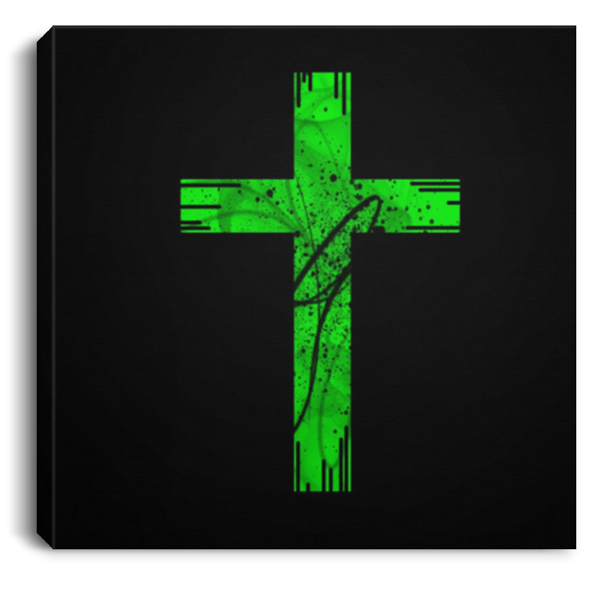 Canvas Print Green Cross White / 8 x 8 Canvas Print (2151189184612)
