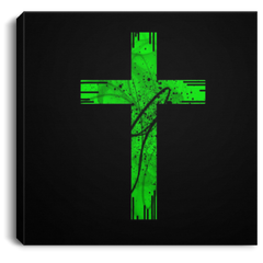 Canvas Print Green Cross White / 8 x 8 Canvas Print (2151189184612)