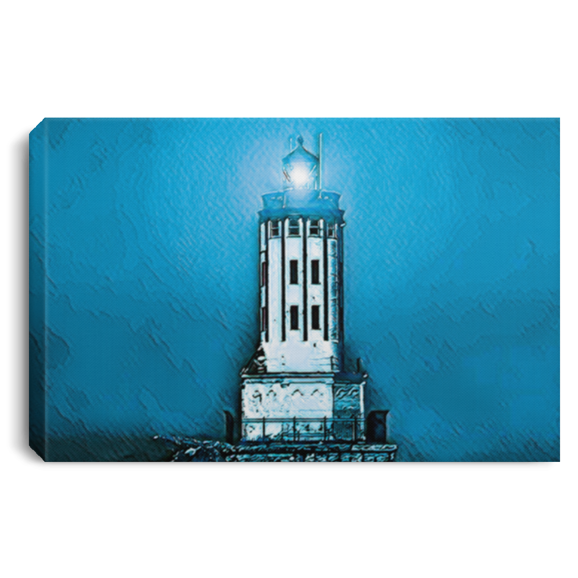 Canvas Print Angels Gate Lighthouse (Dark theme) White / 12 x 8 Canvas Print (1922255945828)