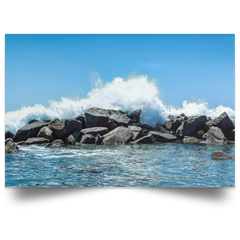 Satin Poster Breakwater White / 18 x 12 Poster (2377837772900)