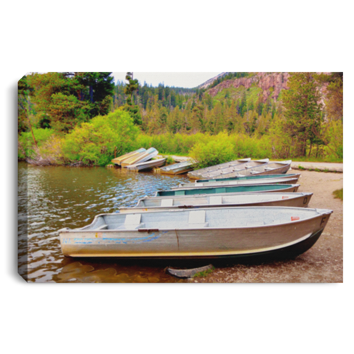 Canvas Print The Fishing Boats White / 12 x 8 Canvas Print (1999054078052)