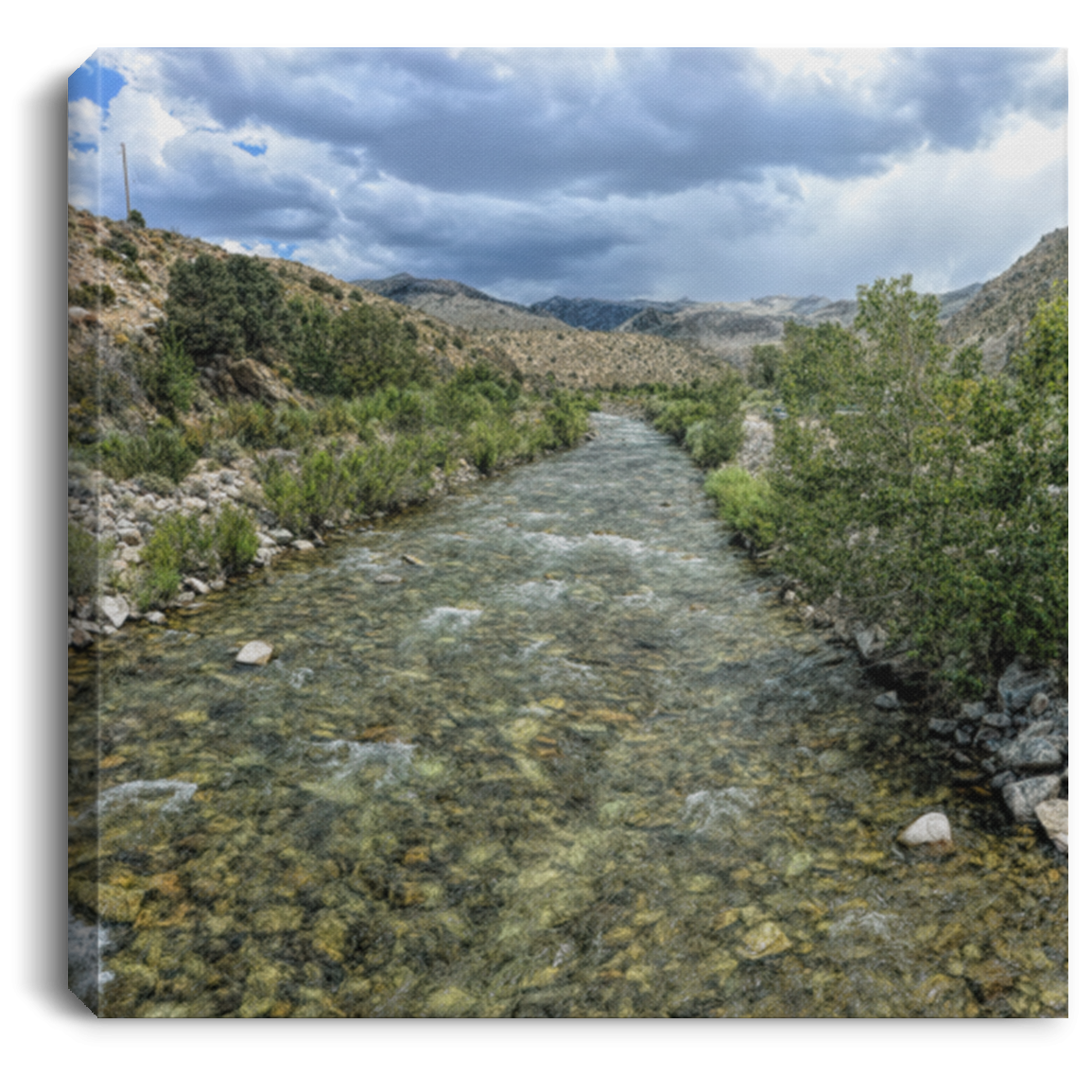 Canvas Print Square West Walker River White / 8 x 8 Canvas Print (2724408950884)