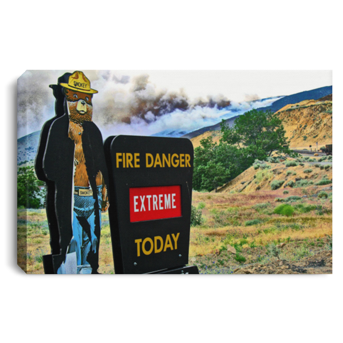 Canvas Print Fire Danger White / 12 x 8 Canvas Print (2051003842660)