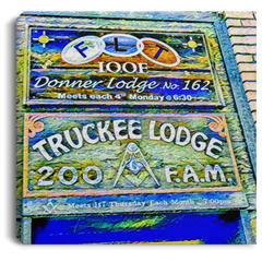 Canvas Print Truckee Lodge (Blue Theme) White / 8 x 8 Canvas Print (2177222672484)
