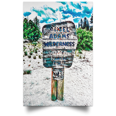 Satin Portrait Poster Ansel Adams Wilderness Area (Green theme) White / 12 x 18 Poster (2201587286116)