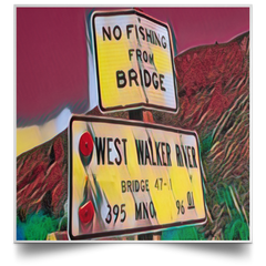 Satin Poster No Fishing! (Red Theme) Satin Poster No Fishing! (Red theme) / White / 16 x 16 Poster (2137128566884)
