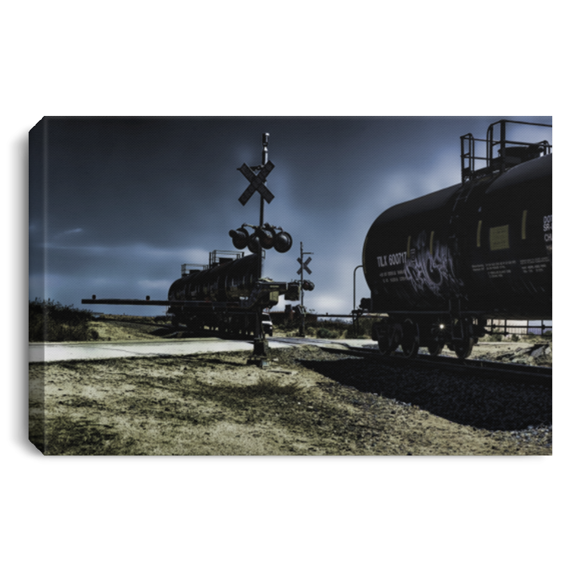 Canvas Print Ghost Train at Night White / 12 x 8 Canvas Print (1979897020516)