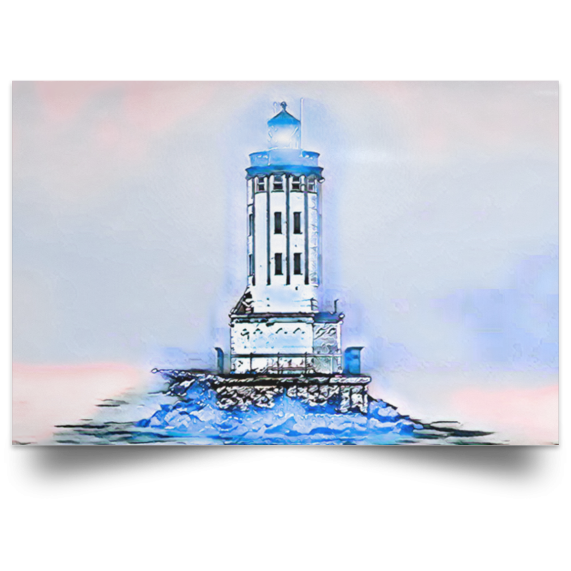 Satin Poster Angels Gate Lighthouse (Light theme) White / 18 x 12 Poster (1980066168932)