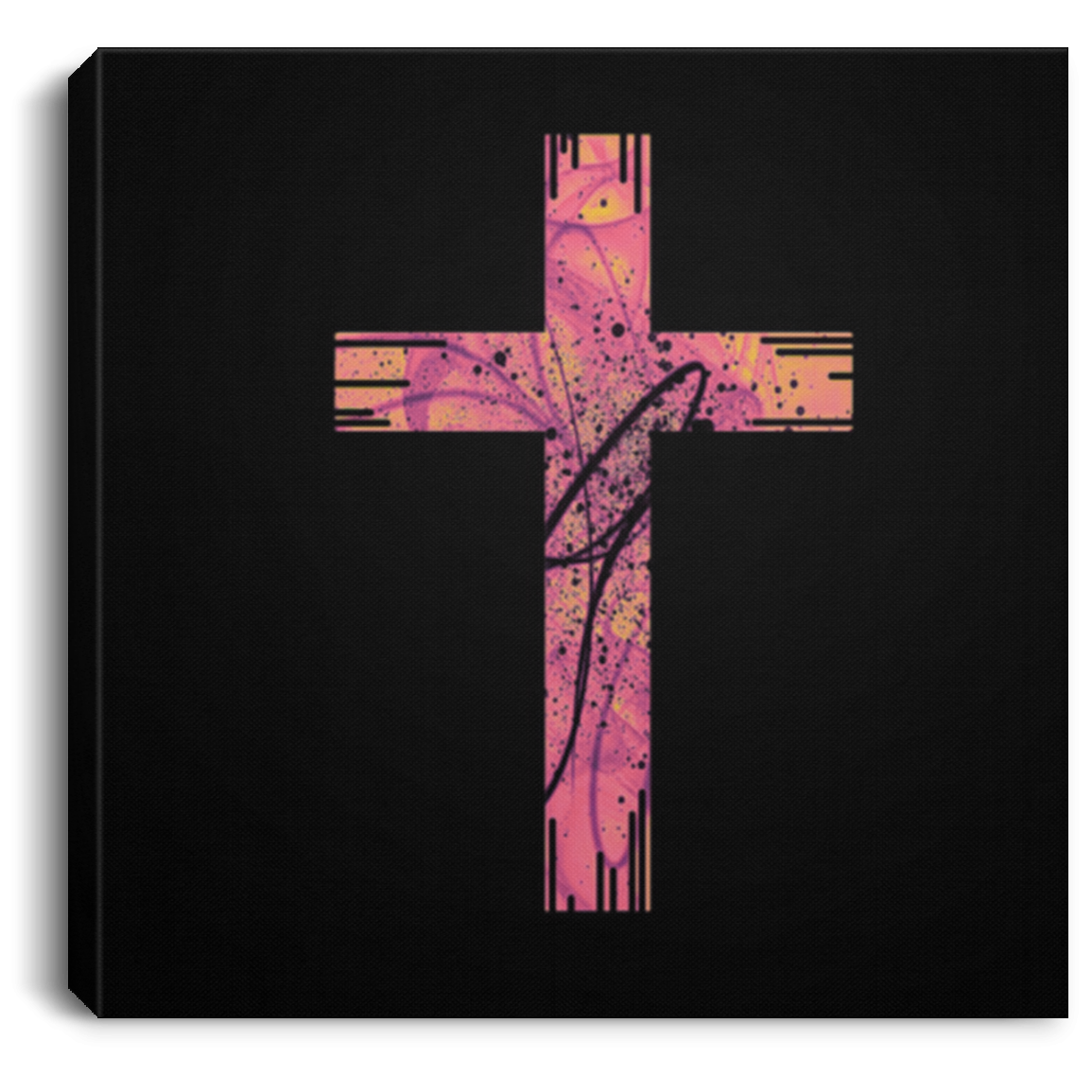 Canvas Print Pink Cross White / 8 x 8 Canvas Print (2151188136036)