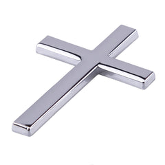 3D Silver Metal Cross 2 1/4" Sticker Decal for any Vehicle with Free Shipping in USA (4402421596254)