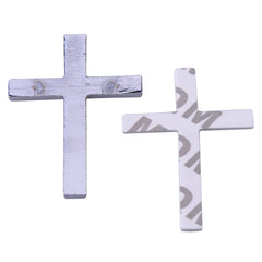 3D Silver Metal Cross 2 1/4" Sticker Decal for any Vehicle with Free Shipping in USA (4402421596254)