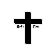 Kiss-Cut Stickers "God's Plan" Transparent or White Background in 4 Sizes (3475846234212)