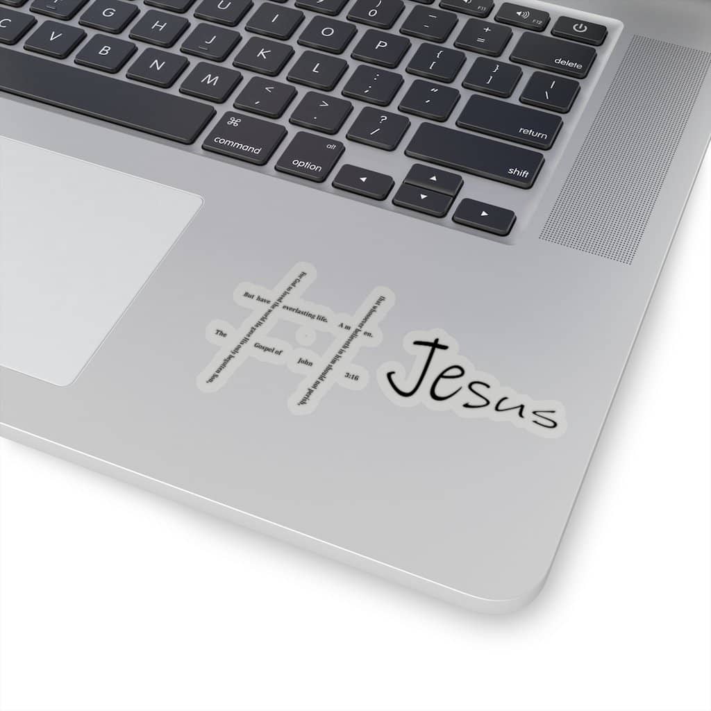 Kiss-Cut Stickers "Hashtag Jesus" in 4 Sizes Free Shipping (4445002104926)