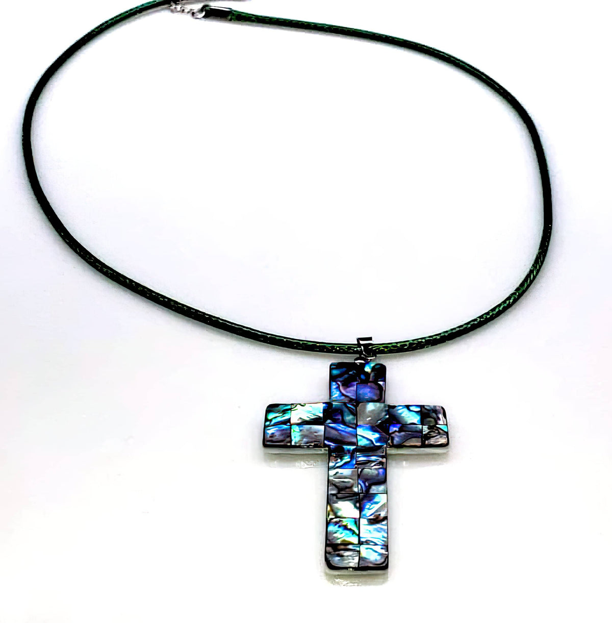 Abalone Cross Necklace Free Shipping (4484487938142)