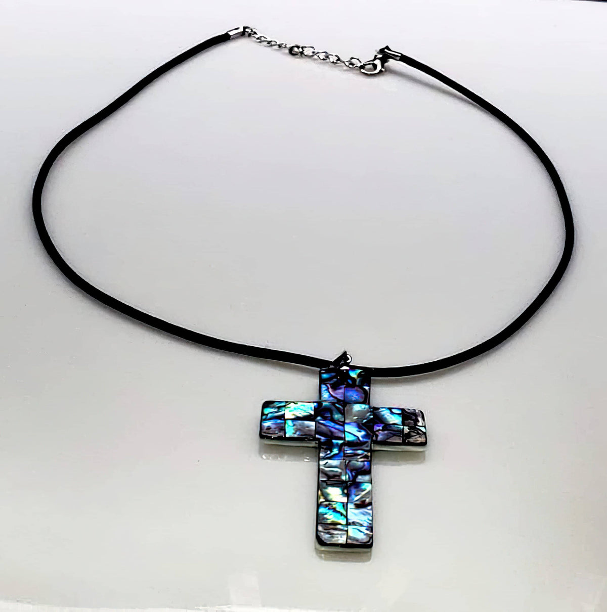 Abalone Cross Necklace Free Shipping (4484487938142)