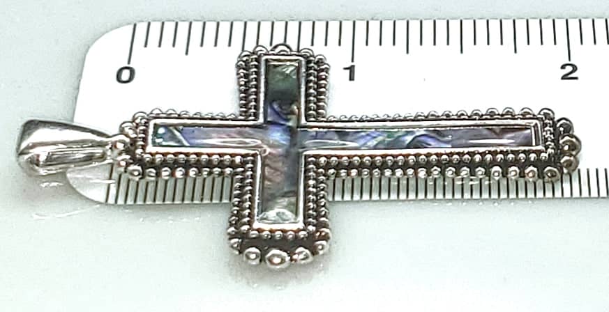 Abalone Stone Cross Necklace