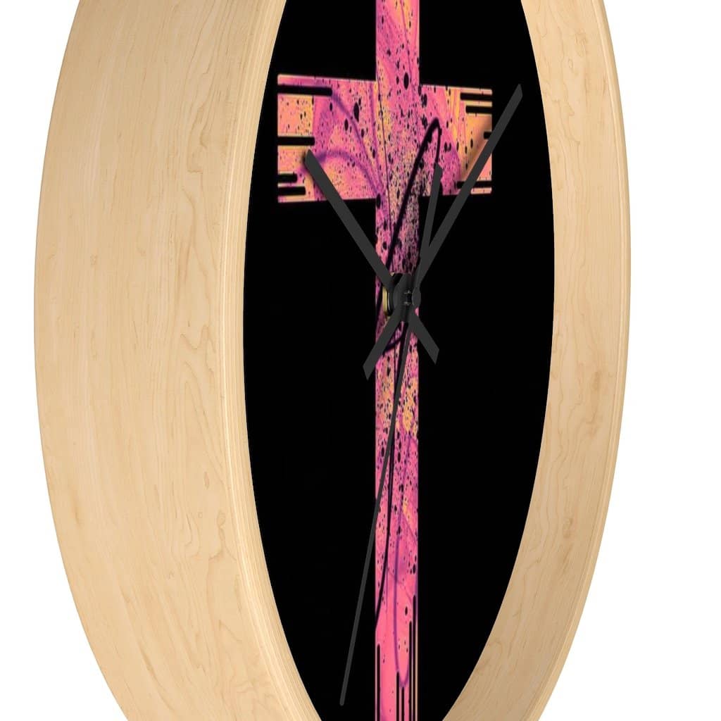 Wall Clock Pink Cross (3083275108452)