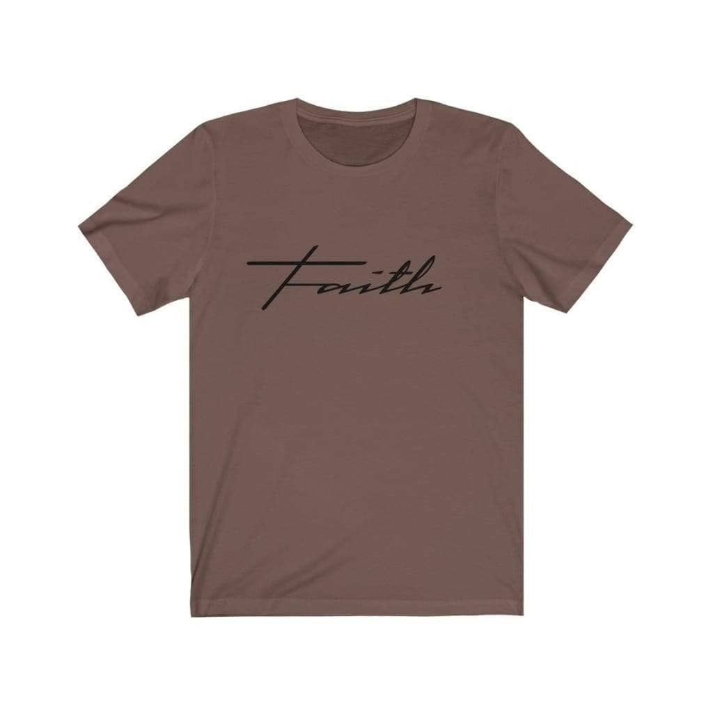 Bella &amp; Canvas 3001 T-Shirt Faith in 14 colors and 7 sizes Brown / XS T-Shirt (3327699746916)