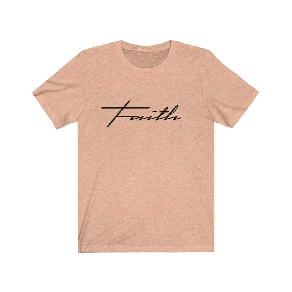 Bella &amp; Canvas 3001 T-Shirt Faith in 14 colors and 7 sizes Heather Peach / XS T-Shirt (3327699746916)