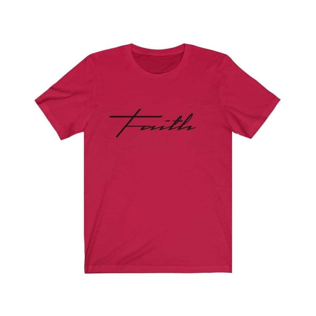 Bella &amp; Canvas 3001 T-Shirt Faith in 14 colors and 7 sizes Red / XS T-Shirt (3327699746916)