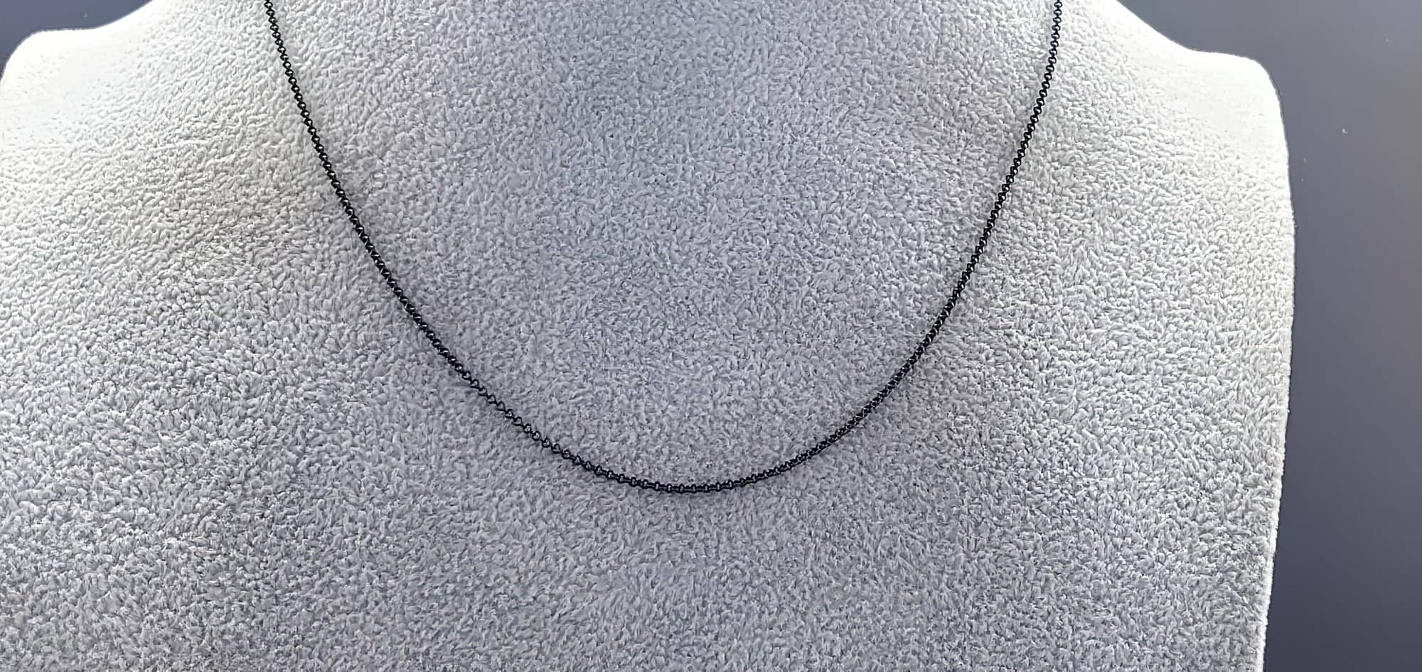 Black Rhodium Plated  Rolo or Rope or Snake Chains 16"-20"
