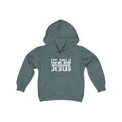 Youth Heavy Blend Hoodie "Cool Kid" white graphic