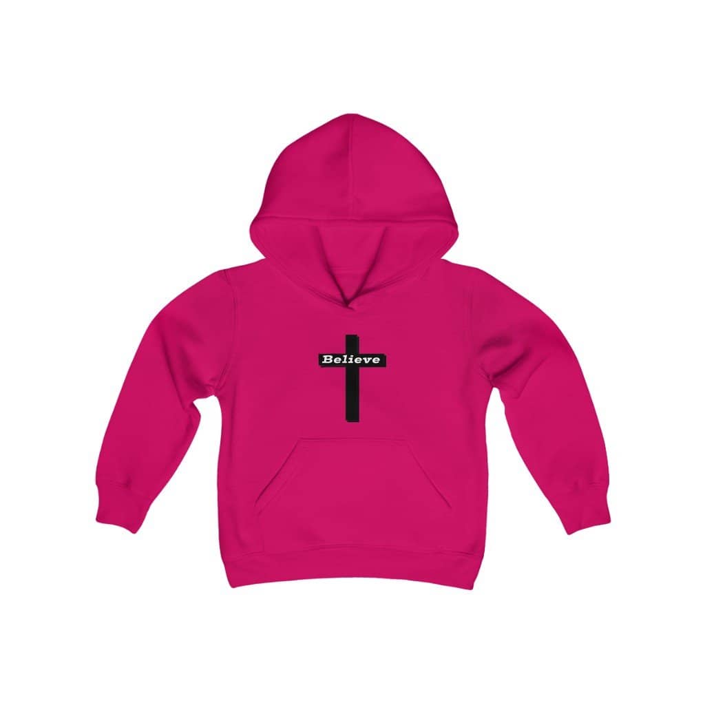 Youth Heavy Blend Hooded Sweatshirt "Believe" swift