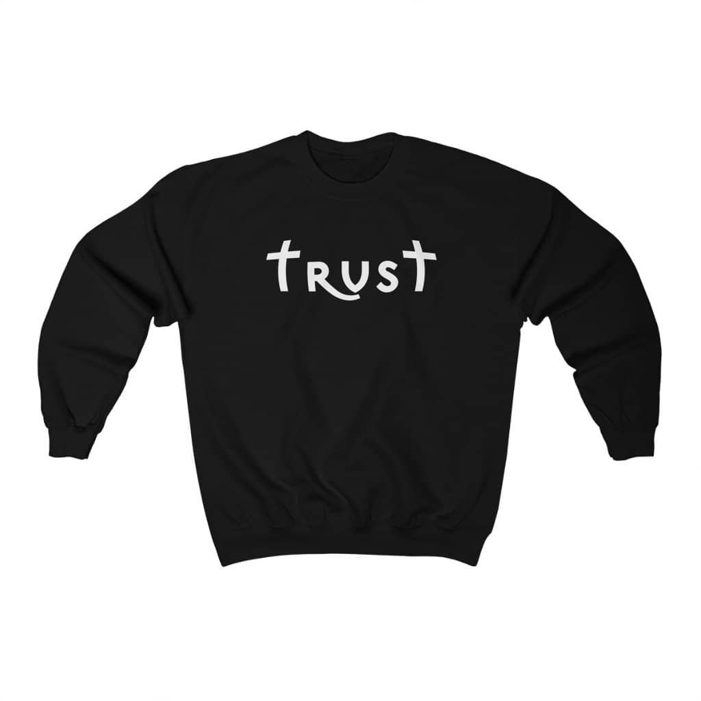 Heavy Blend™ Crewneck Sweatshirt &quot;Trust&quot; white font (4752275112030)