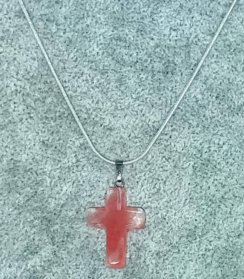 Cherry Quartz Gemstone Necklace (4545589510238)