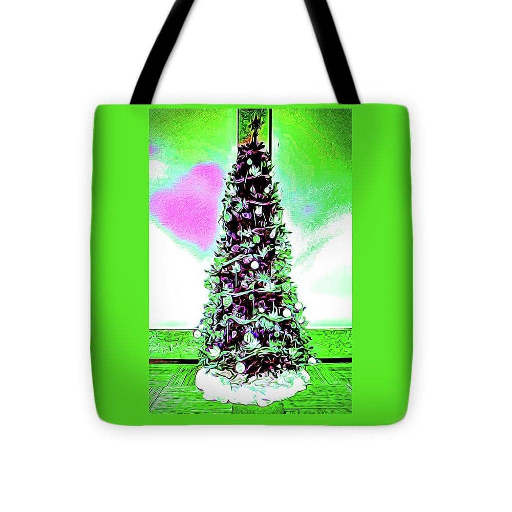 Tote Bag - Christmas Tree Pink Heart in 3 Sizes (4310837166174)