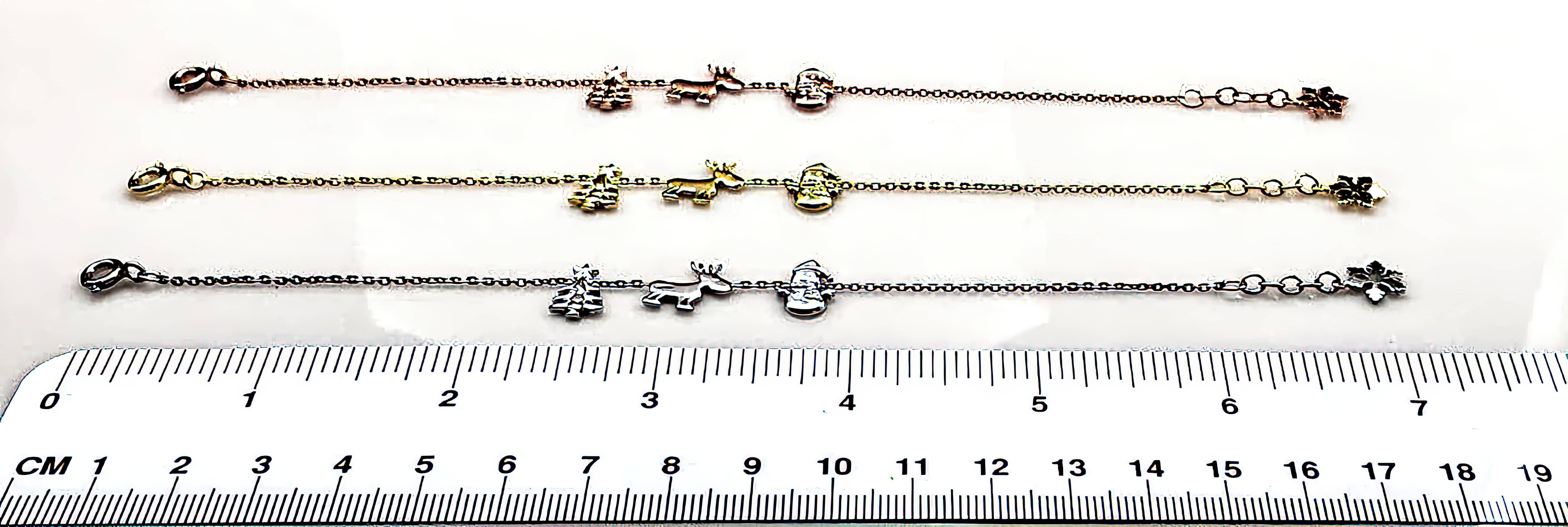 Christmas Charm Bracelet Yellow Gold Plated on 925 Sterling Silver (4784760684638)