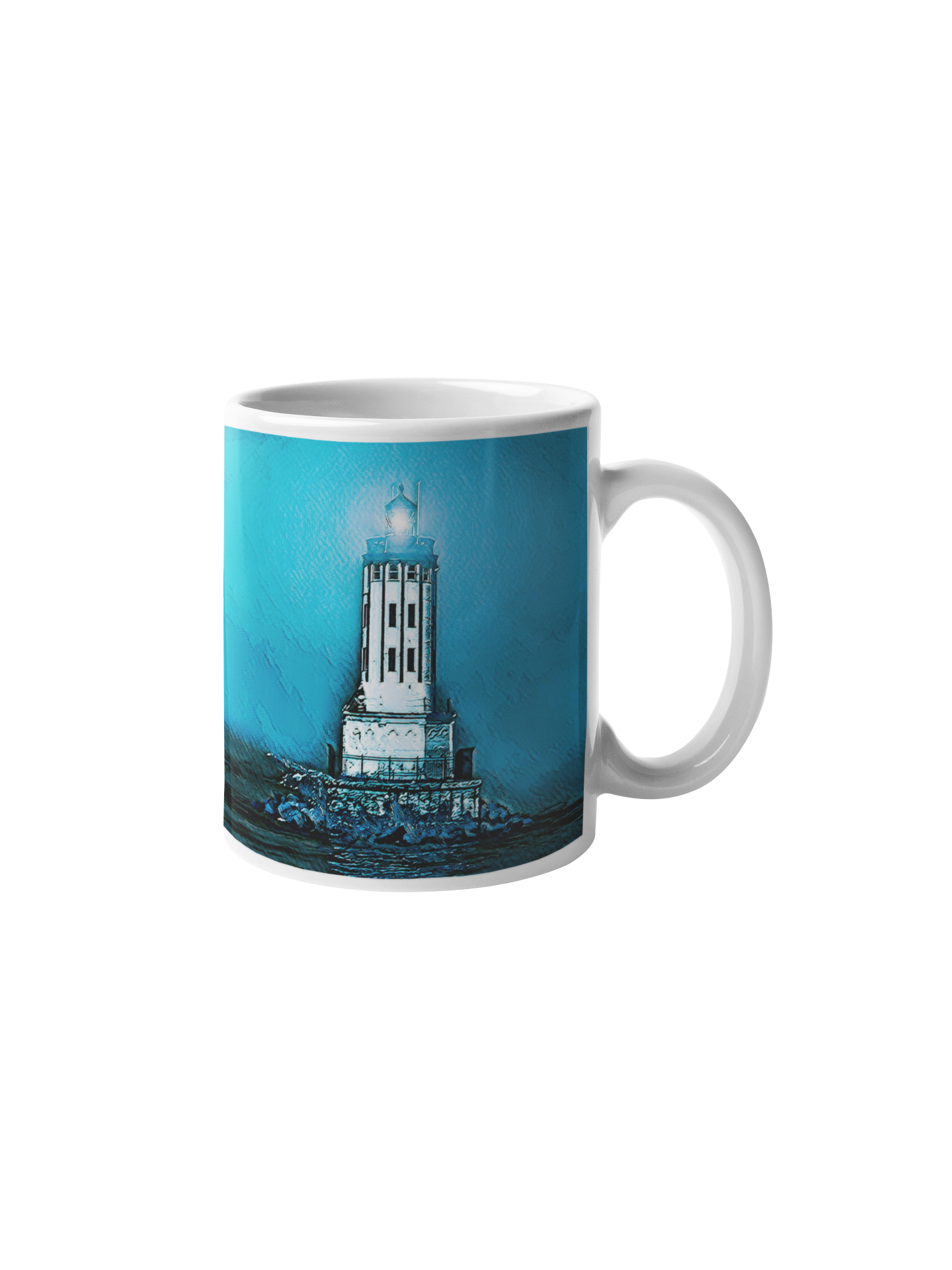 White Ceramic Mug Angels Gate Lighthouse 110z or 15oz Mug (3080965685348)
