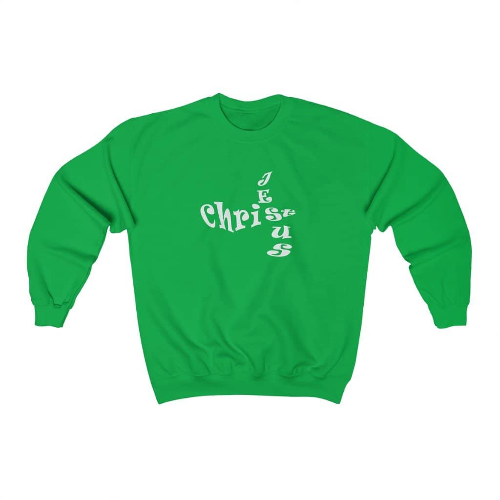 Heavy Blend™ Crewneck Sweatshirt "Jesus Cross" in 7 Colors and 8 Sizes (4408561598558)